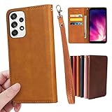 Galaxy A53 5G SCG15 ケース 手帳型 適用 GalaxyA535G SC-53C 手帳ケース GalaxyA53手帳型ケース GalaxyA53ケース ギャラクシー A53 5G カバー ギャラクシーA53 GalaxyA53 GalaxyA53スマホケース GalaxyA53カバー SC-53Cケース SCG15ケース 【GoKIGIoD】 財布型 スマホケース 内蔵マグネット 弱磁 ストラップ 同梱 カード収納 ストラップホール スタンド機能 耐衝撃 レトロ ライトブラウン
