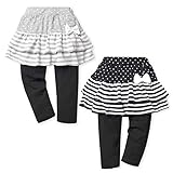 (ブラック/90cm)ベビー服 女の子 スカッツ ボトム ドット柄 ボーダーフリル リボン ウエストゴム 女児 ベビー