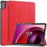 For Lenovo TAB7 / Lenovo Tab M10 5G / Lenovo Tab M10a 5G ケース 【larfbulroc】軽量 薄型 PU レザー スマート カバー 耐衝撃 傷防止 ハード 背面 ケース 三つ折り スタンド オートスリープ ウェイクアップ 機能 Lenovo TAB7 10.6インチ / Tab M10 5G / Tab M10a 5G 対応 (赤)
