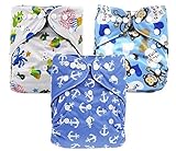 Amoroso　竹炭 配合　布おむつカバー　3枚組 バンブー セット(フリーサイズ,男の子)