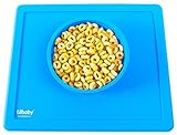 Placemat and Plate Suction Silicone by Lilbaby (Simple Bowl Design, Blue) by Lilbaby