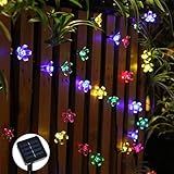 JUST お花型 お庭を彩る イルミネーション LED ソーラーライト LED20個セット 花 ガーデンライト (レインボー)
