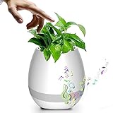  ワイヤレス bluetooth スピーカー USB接続　10m有効な距離 スマートタッチ植物ピアノ音楽再生ライトラウンドポット、ナイトライトワイヤレス