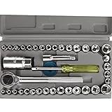 40 PC ソケットツール 3/8 ドライブ自動ボート車車修理ツールキットレンチセット