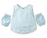 [青い花]コットンの子供のエプロンの料理ペインティングスモックキッズアーティストエプロン