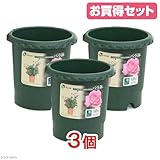 お買得セット リッチェル バラ鉢 ダークグリーン 6号 φ18×18cm お買い得3個入