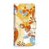 mitas Xperia XZ1 Compact SO-02K ケース 手帳型 花 花柄 花がら フラワー オレンジ (357)SC-0001-OR/SO-02K