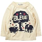 《初夏春秋対応》 ☆BateauBleue(バトーブルー) 天竺ゾウさん&ブタさん長袖Tシャツ 80cm /IV NO.AH-1741412