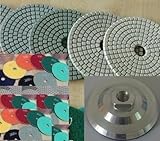 4 Inch 4 Diamond Polishing Pad 14 PIECES + Aluminum Backer GRANITE Stone Marble Concrete toolsmart b
