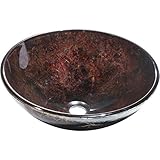 Y Decor Charpenterシェードゴールド容器シンクの、イエロー/ブラウン、15.5 " L x 15.5 " W x 5 " D