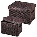 『ストロー』蓋・布付き収納の四角タイプ２Ｐセット（Ａ）／２種類