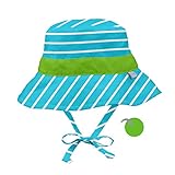 i play アイプレイ iplay リバーシブルハット UVカット 紫外線防止 あご紐付 ベビー キッズ 帽子 女の子 INFANT:9-18ヶ月/46-48cm アクアボーダー