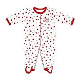 NCAA North Carolina State Wolfpack Infant Polka Dot Footedクリーパードレス、新しい生まれ、レッド