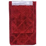 2ピースノンスリップ100 %マイクロファイバーラグジュアリーバスルームラグバスマットタイル21 " x 32 " and 17 " x 24 " by Unity レッド