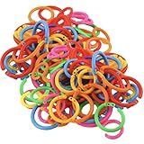 Sweet Plus カードリング プラスチックリング 手芸 カラフル キーリング キーホルダー クリップリング ハンドメイド 単語帳 (28mm / 120個)