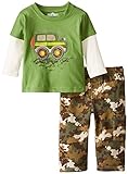 Watch Me Grow! by Sesame Street Baby-Boys Newborn 2 Piece Long Sleeve Truck Shirt and Camo Pants Gre