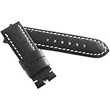 [輸入王オリジナル] 時計パーツ パネライと互換性あり Dバックル用 牛革 ベルト ブラック 24/22 mm