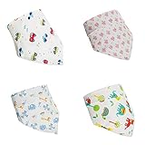 スナップ付きバンダナよだれビブ乳幼児用のよだれ歯が生える赤ちゃんのためのスタイリッシュなデザインのコットンベビーギフトセット - 4パック (WD0020)