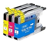 ブラザー用B-12 B-17インクカートリッジ LC12 LC17 Brother用 LC12-4PK LC17-4PK 3色3本セット LC12C×1 LC12M×1 LC12Y×1 (シアン、マゼンタ、イエロー）増量タイプ 残量表示可能 新互換チップ搭載