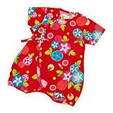 えくぼちゃん(ekubochan) 甚平ミニオール《あさがお柄》 (レッド)