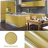 0.61M×5M(2ロール) KINLO　DIY 壁紙 はがせる キッチン 壁紙シート 台所ステッカー　おしゃれ ウォールステッカー 防水　耐熱　防油汚れ カラー：シャンパン