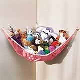 ピンクLarge Stuffed Animals Hammockオーガナイザー、おもちゃハンモックストレージ70 x 47インチ(ハードウェア付属）