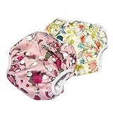 赤ちゃん 水着 再利用可能 防水 スイム布 水遊び スイムパンツ おむつ 2枚セット (butterfly/flower)
