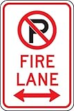 Accuform Signs FRP130RA Engineer-Grade Reflective Aluminum Parking Sign Legend (NO PARKING) FIRE LAN