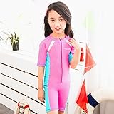 hibote ラッシュガード UVカット 水泳スイムウェアベビー 子供水着 上下セット 女の子 ピンク ブルー L