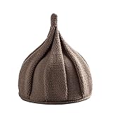 とんがり ニット帽 キッズ ねじり帽 秋冬 選べる19色 (カーキー)