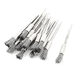 uxcell　研磨ブラシホイール　研磨ブラシ　ワイヤー　グレー　シルバートーン　16本入り