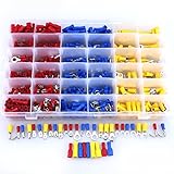 Hilitchi 785Pcs 22-10 Gauge Mixed Assorted Electrical Insulated Ring Bullet Butt Spade Fork Splice C