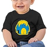 カッコいい ボーイとガール カートゥーン モンスター 丸首シャツ 100%棉 Black Size 24 Months