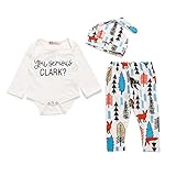 cm-trading 新生児 服 クリスマス カバーオール 長袖 ロンパース ベビー服 Christmas 3点セット 上着＋パンツ＋帽子 クリスマスツリー クリスマス衣装 ルームウェア 赤ちゃん プ