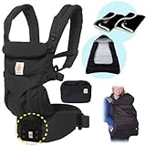 ベビーウエストベルト付エルゴベビー・抱っこひも ＯＭＮＩオムニ３６０/ブラック 防寒セットL8【日本正規品2年間保証-SG認定付】 本体＋防寒ケープ＋パッド1セット付