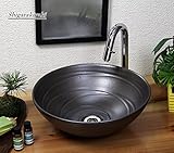 信楽焼　8カラーから選べる 洗面ボール　【コゲ茶 手洗い鉢（中型）　tr-3192】洗面鉢　洗面器　洗面シンク　洗面ボウル　洗面台　手洗い　手洗い器　陶器洗面　陶器　焼き物　しがらき焼　おしゃれ　オシ
