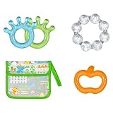 Green Sprouts Cooling Teether and Pouch Set Orange/Blue/Green [並行輸入品]