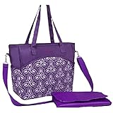 桜の雪　大容量　多機能　３way　マザーズバッグ　ママバッグ　シート 付き　全４色 (パープル)