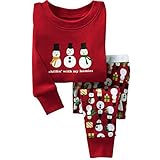 COCO1YA(ココイチヤ) クリスマス サンタ 衣装 ルームウェア キッズ　長袖パジャマ 幼児服 ベビー服 キッズ服 女の子 あったか 保温 保育園 プレゼント ガールズ 二点セット レッド