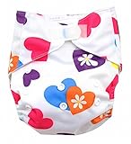 SUNNY BABY おむつカバー 布おむつ フリーサイズ サイズ調節可 テープ式 ハート [並行輸入品]