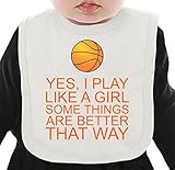 Yes I Play Like A Girl Slogan ネクタイを有する有機ビブ Medium