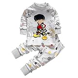 Liebeye ベビー服セット 女の子 男の子 カジュアル ロングスリーブ Tシャツ ロングパンツ かわいい キュート パジャマ クリスマスギフト 2PCS キャップをかぶったハンサムな男の子 80c