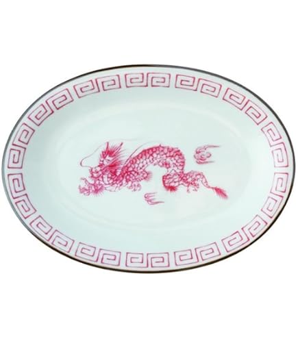 Amazon.co.jp: 楕円皿 餃子皿 19.5cm 中華昇龍 中華食器 業務用 美濃焼