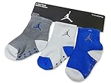 (Jordan)ジョーダン ベビー靴下3足セット　 (12-24M(12～24ヶ月), 灰色ダークグレー青) [並行輸入品]