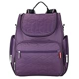 ゴシレ Gosear 大容量 多機能 全面防水 マザーズバッグ おむつバッグ マタニティ バッグ おむつ換えシート バックパック ベビーカー バッグ 紫色