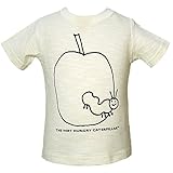 【本体綿100％】2016年 夏物 はらぺこあおむし 天竺 線描きプリント 半袖Ｔシャツ THE WORLD OF ERIC CARLE アイボリー◇90cm