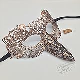 Weryn(TM) 謎エンジェルローズゴールドハード金メッキレースマスク狼鳥のパーティーセクシーなマスクレースマスク仮面舞踏会マスクドレスベネチアのカーニバル[ローズゴールド]