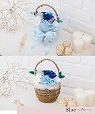 プリザーブドフラワー バスジケットアレンジ　豪華アレンジ ローズ ラッピング付き 4カラー (ブルー)