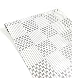 簡単 模様替え 壁紙 貼付シールタイプ 45cm×10m ウォールステッカー 防水 【貼り方説明書付】 (格子柄 白)