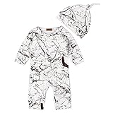 Cutelove　ロンパース+帽子2点セット　帽子付け　オーバーオール　男の子　ボーイズ　赤ちゃん　春　秋　冬　コットン　可愛い　開きスナップボタン